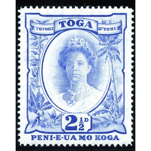 Tonga Toga KGVI 1942 2½d Ultramarine Mounted Mint MM SG 77 Stamp Queen Salote