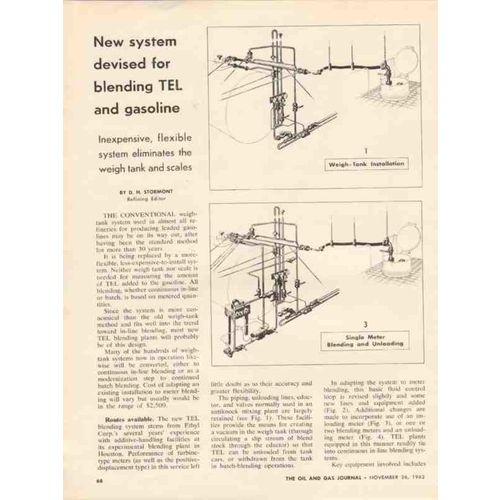 new system blending tel gasoline 1962 weigh tank scale vintage article