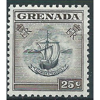 Grenada 1955 SG201 25c Black & Sepia Mounted Mint....