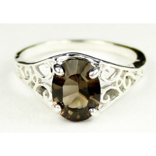 Smoky Quartz, 925 Sterling Silver Ring, SR005