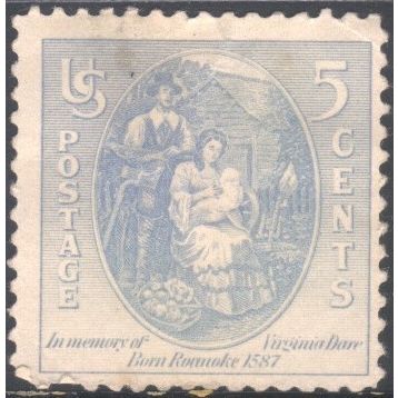 USA 1937 - SG792 - 5c blue - Virginia Dare - mint no gum