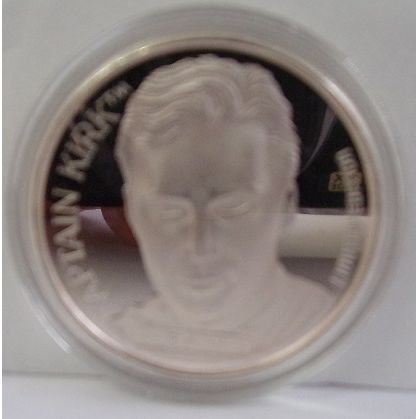 STAR TREK ' 25th ANNIVERSARY SILVER COIN ' Captain Kirk (1991)