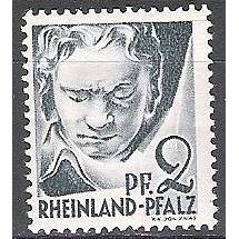 Rheinland-Pfalz 1947 Michel 1 Neuf ** Cote (2011) 0.30 € Ludwig van Beethoven