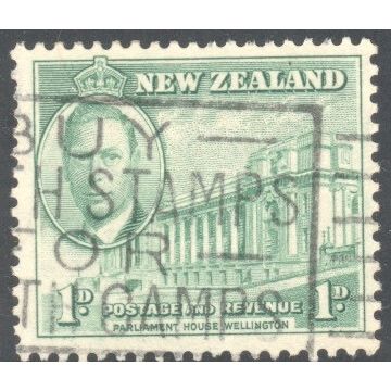 New Zealand stamps 1946 - KGV! 1d green - Parliament House, Wellington - used
