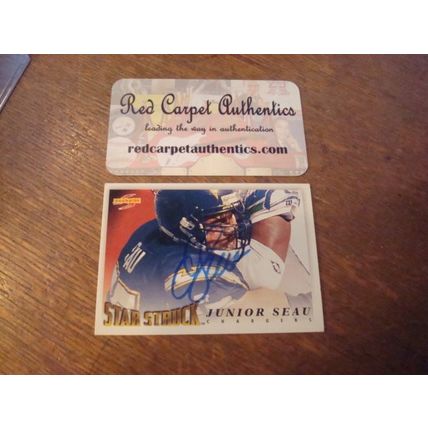 1995 Pinnacle, Autograph Card, w/COA, JUNIOR SEAU, Chargers