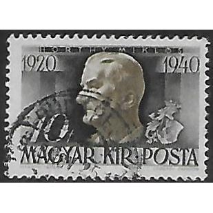 Mi 627: 10 f. green-black/olive-brown 20th Anniv. of the Regency, wmk. IX A2
