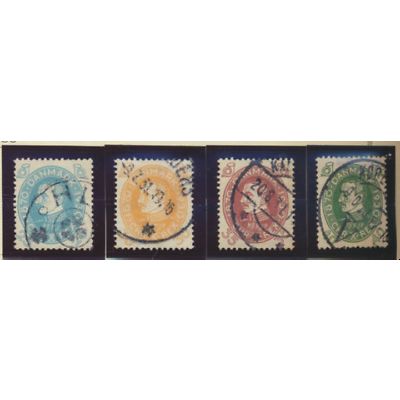 Denmark Stamps Scott #216 To 219, Used