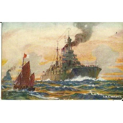 Naval HMS WARSPITE Tuck Oilette Postcard (8755)