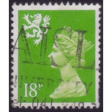 GB SCOTLAND Machin 1971 18p P15x14 Sc#SMH35 - USED @R228