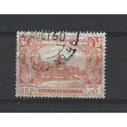 Burma.SG144 25p Royal Palace (Orange).Fine Used.Jul25f