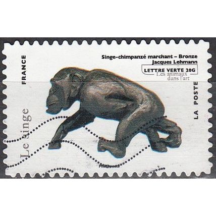 France 2013 Michel 5488 O Cote (2015) 0.60 € Art Singe en Bronze