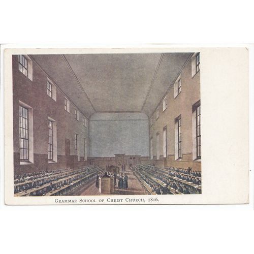 Grammar School of Christ Church Art Postcard London