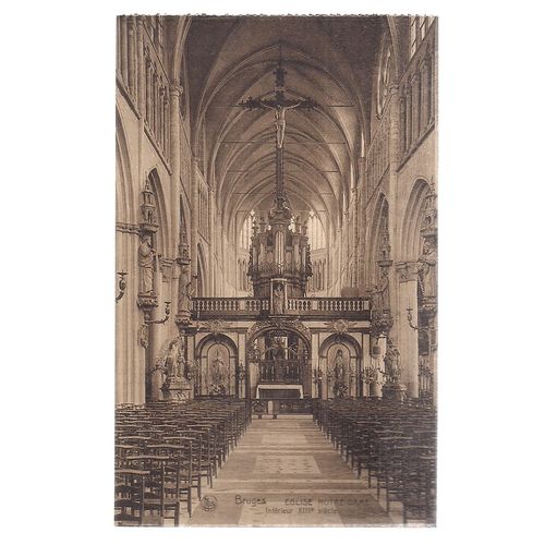 NOTRE-DAME, BRUGES unused vintage postcard,(a) =