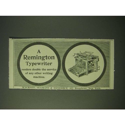 1900 Remington Typewriter Ad - Renders double the Service