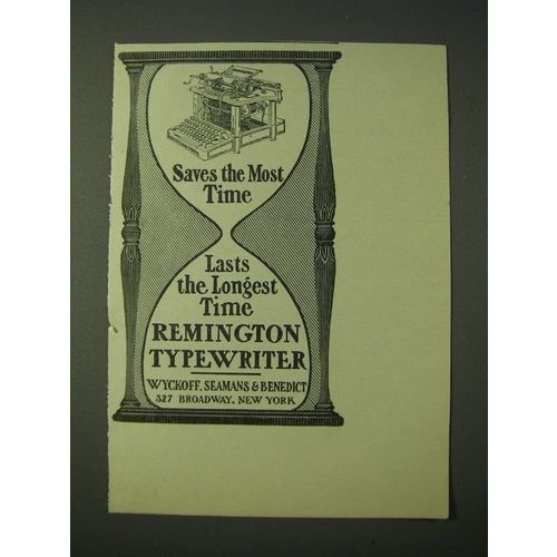 1900 Remington Typewriter Ad - Saves the most time