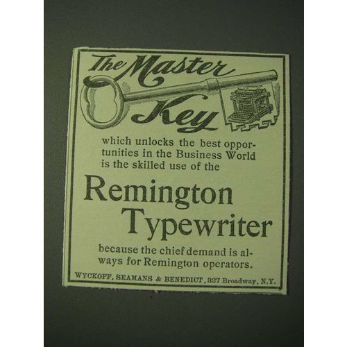 1900 Remington Typewriter Ad - The Master Key