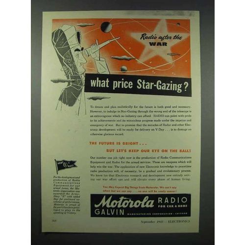 1943 Motorola Radio Ad - What Price Star-Gazing