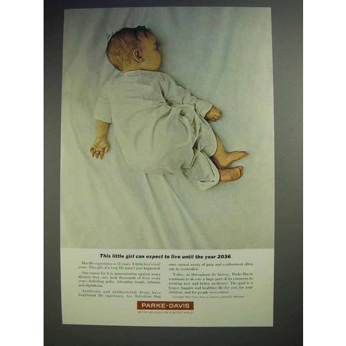 1963 Parke-Davis Pharmaceutical Ad - Live Until 2036
