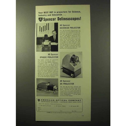 1964 American Optical Spencer Overhead Projector Ad