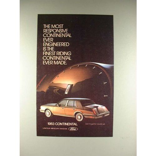 1983 Lincoln Continental Car Ad - Most Responsive Ever