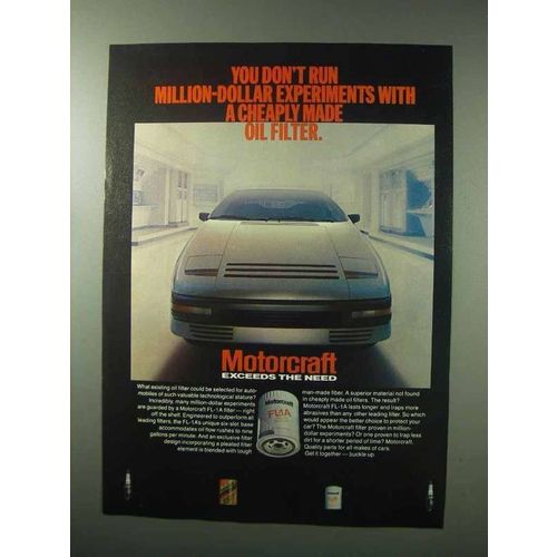 1983 Motorcraft Oil Filter Ad - Run Experiments