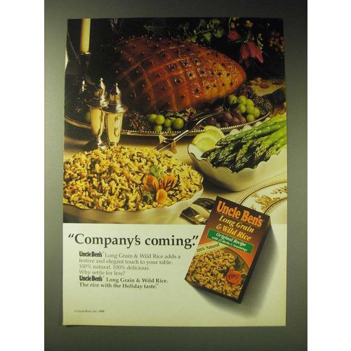 1989 Uncle Ben's Long Grain & Wild Rice Ad - Company's coming