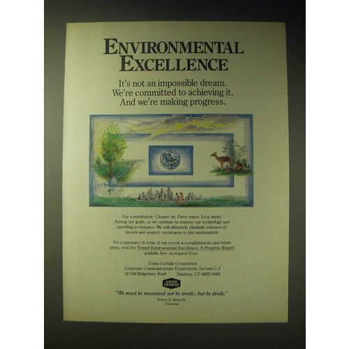 1989 Union Carbide Ad - Environmental Excellence