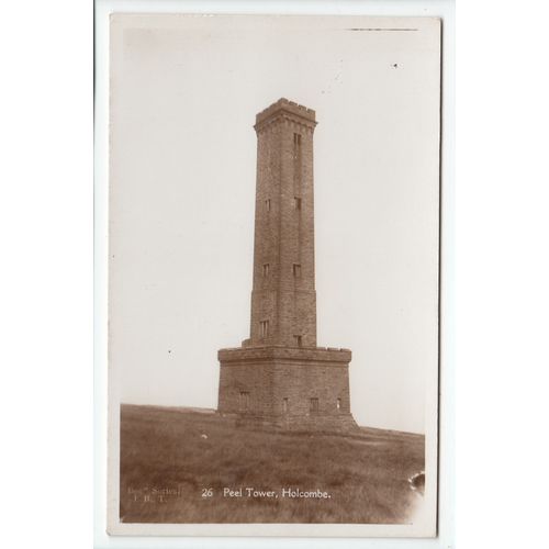 Peel Tower Holcombe Postcard RP Lancashire 26