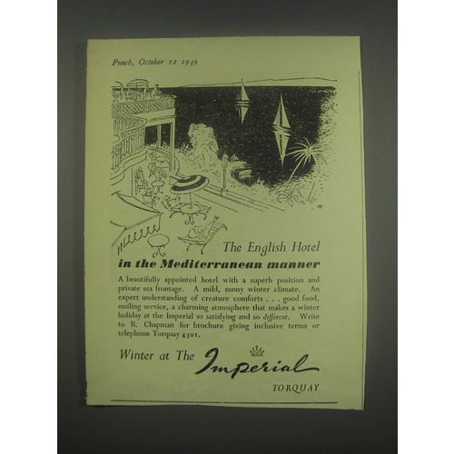 1949 Imperial Torquay Hotel Ad - The English Hotel in the Mediterranean manner
