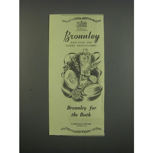 1955 Bronnley Soaps and Toilet Preparations Ad - Bronnley for the Bath