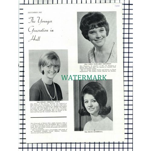 (7950) Lesley White Westella Carol Thompson Diane Gomersall Hull - 1965 Cutting