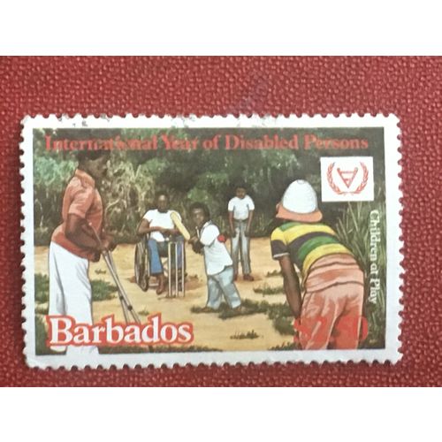 Barbados 1981 Year Disabled $2.50 Used SG 673 Sc 546 postage stamp kids play