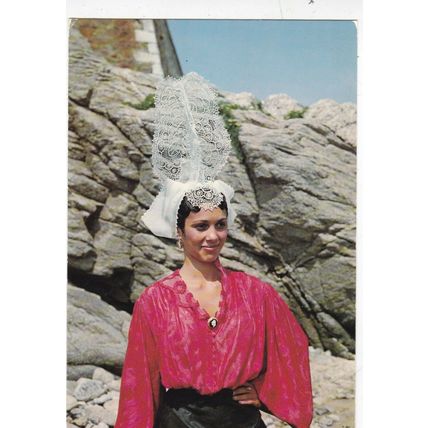 Les Sables d'Olonne Sablaise Costume France Postcard posted 1980 VGC