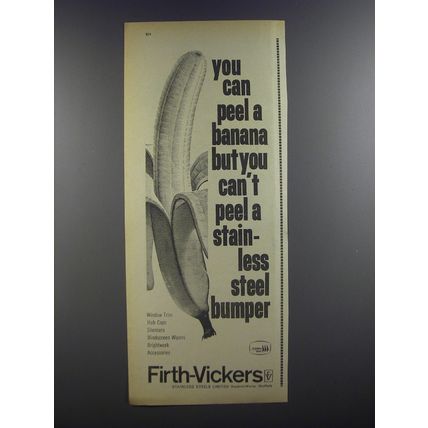 1964 Firth-Vickers Stainless Steel Ad - You can peel a banana
