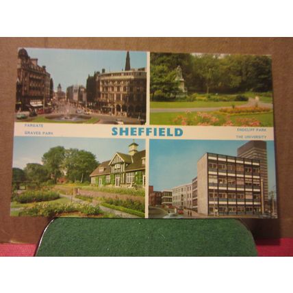 multiview, SHEFFIELD . unused vintage postcard by E T W Dennis. S. 3013 =
