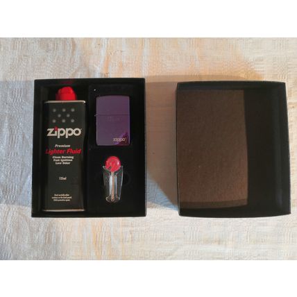 New, Boxed, Personalised, Zippo Lighter Gift Set - Purple, "Mum, Love Shelly"