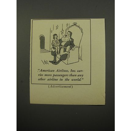 1950 American Airlines Ad - cartoon by George Price - Santa