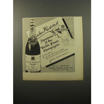 1950 Charles Heidsieck Champagne Ad - Signature of the world's finest champagne