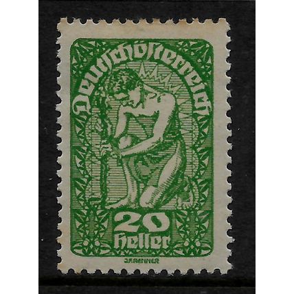 AUSTRIA 1919 NEW REPUBLIC 20H GREEN SG 344 M MINT