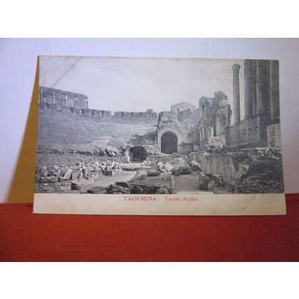 TEATRO ANTICO, TAORMINA, SICILY, ITALY unused antique postcard #