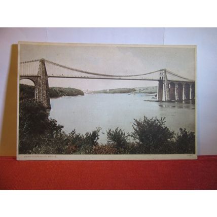 MENAI SUSPENSION BRIDGE, ANGELSEY, WALES unused postcard 6342 =