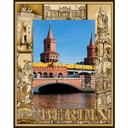 Berlin Laser Engraved Wood Picture Frame Portrait (5 x 7)