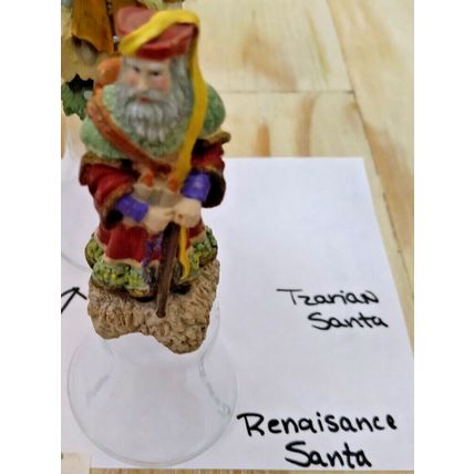 Vintage 1992 Novelino Christmas Thru The Ages Santa Bells 6.5" Resin/Glass