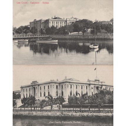 Durban Law Courts Boats River South Africa 2x Mint Old Postcard s