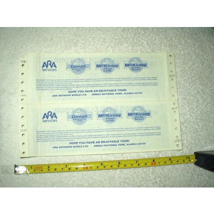 denali national park alaska tundra wildlife tour bus tickets receipts from 1991