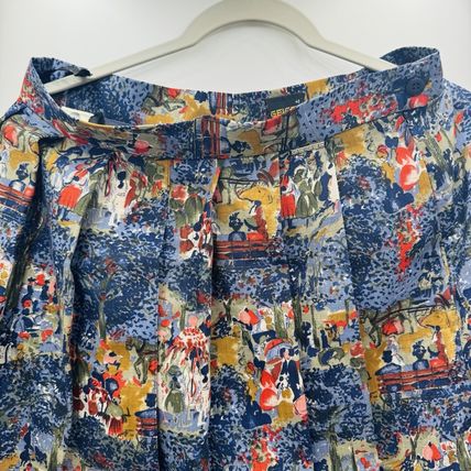 Geiger Pleated Printed Pure Wool Skirt size 42 Made In Austria Vintage 33inL