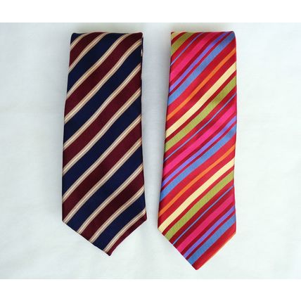 2 x M & S silk ties striped Autograph Collezione