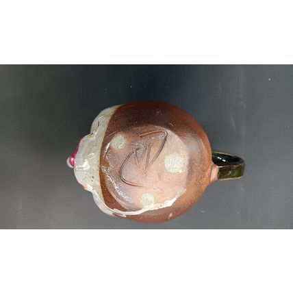 Rare Vintage Unique Signed & Hand Crafted Stoneware Pottery Face Mug Cup Coffee