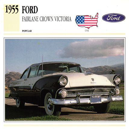 Collectors Club card. Classic Cars. Ford Fairlane Crown Victoria