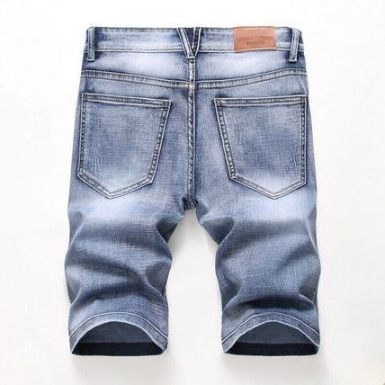 Men's Shorts Shorts Denim Stretch Slim Fit Shorts Ripped Jeans Midi Pants Casual
